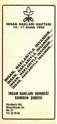 Programme of the Human Rights Week by the IHD Samsun Branch-1992