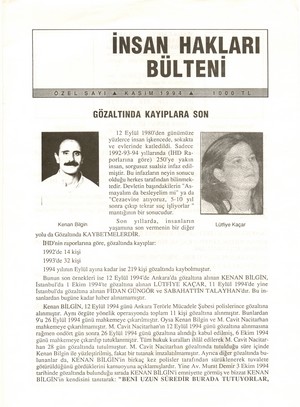 Special Issue on the Disappeared People-1994